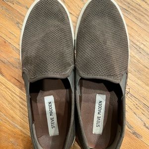 Olive Green Steve Madden Slip Ons.